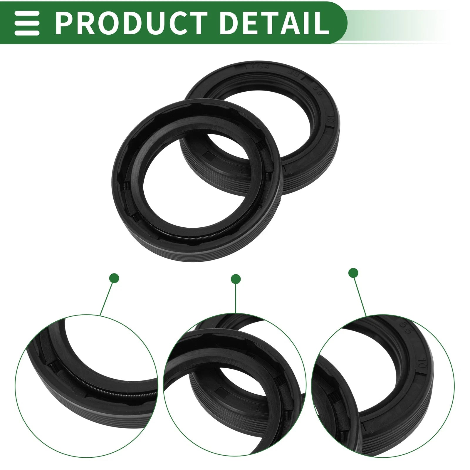 Oil Seal   - NBR Rubber 38x55x10mm Black
