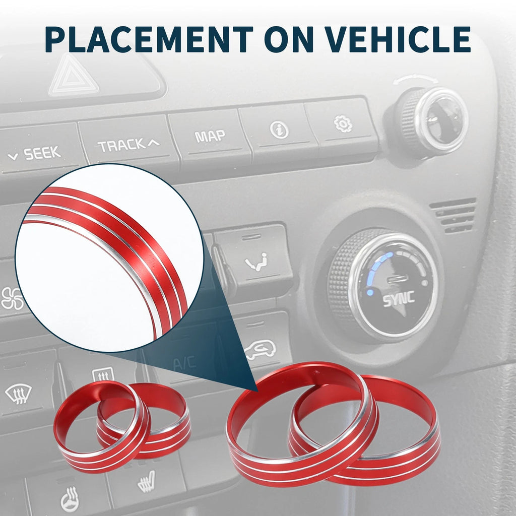 Set of 4 AC Media Volume Switch Knob Cover Rings for Kia Sportage QL (2017)