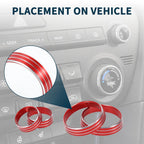 Set of 4 AC Media Volume Switch Knob Cover Rings for Kia Sportage QL (2017)