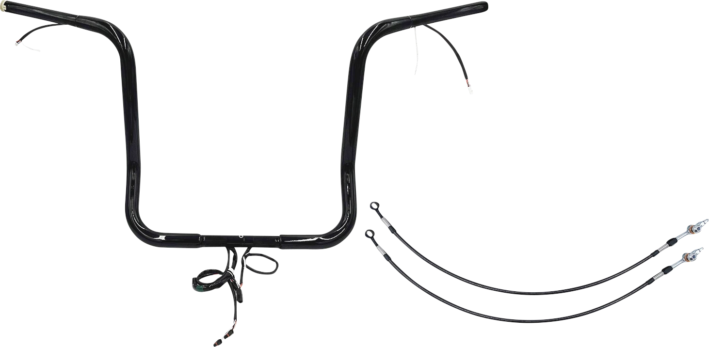 1-1/4" Round Top Handlebar Kit for Harley Davidson (EZ Install, 16", Black)
