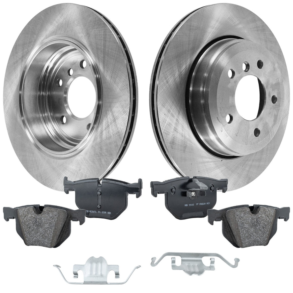 Rear Brake Disc Rotors and Pads Kit for BMW 5 Series E60 (2007)