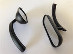 Black Custom Mini Oval Mirrors for Universal Motorcycles (8mm, 10mm)