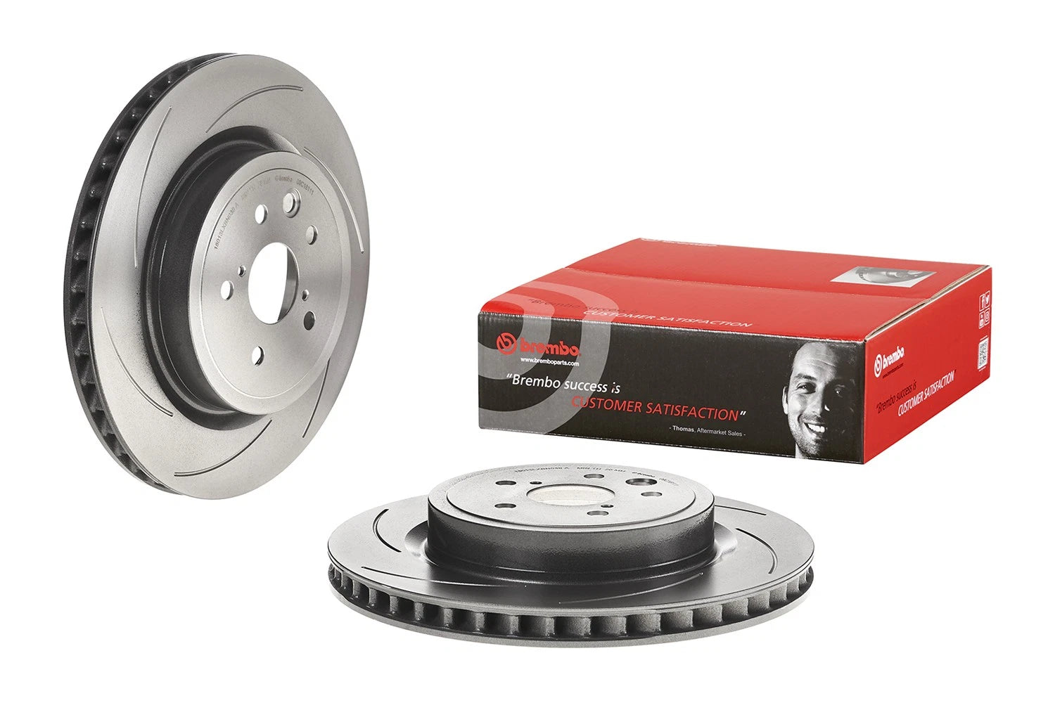 Brembo Rear Left Slotted Brake Disc Rotor for Lexus GS F RC F (2016–2021)