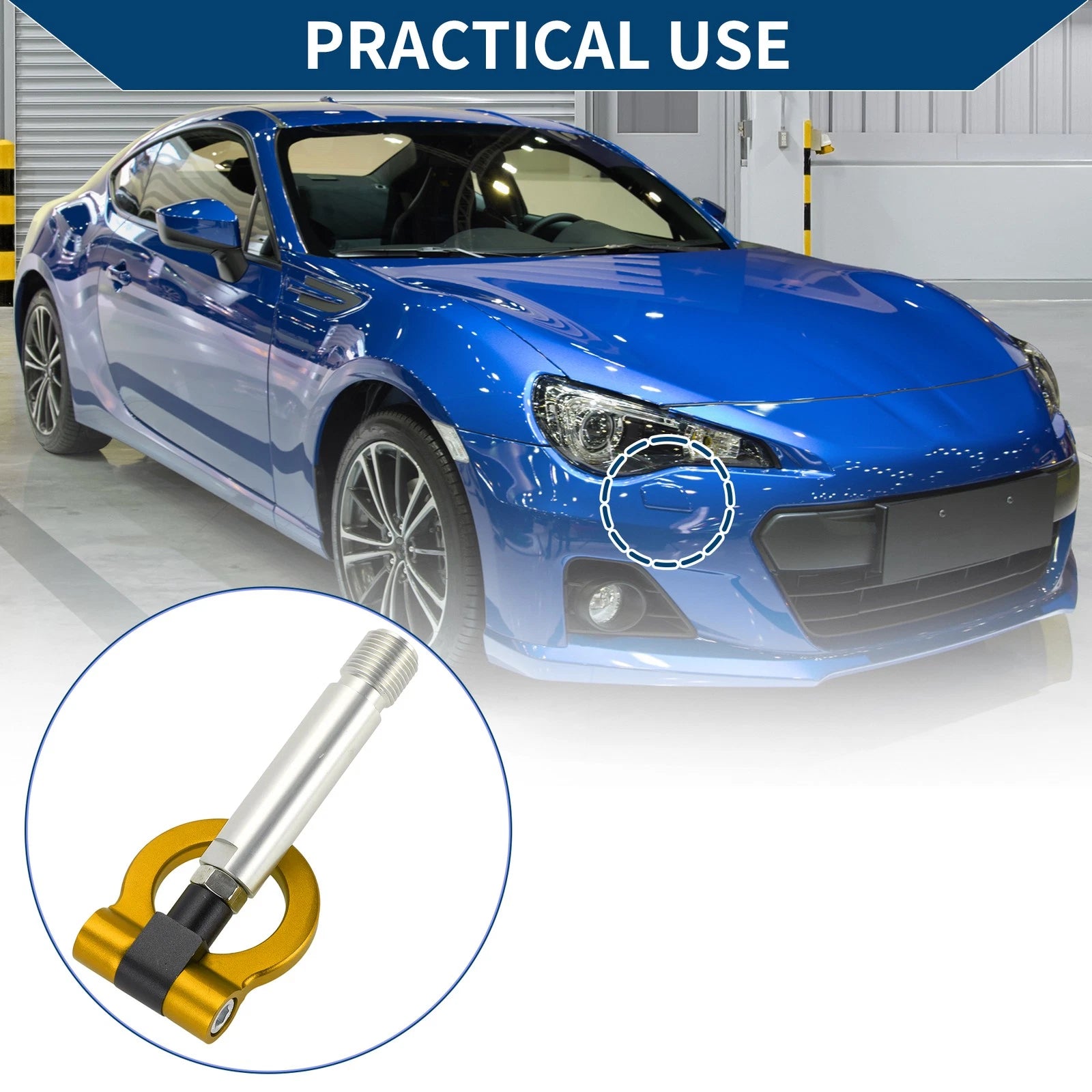 Tow Hook for Toyota Yaris (2023) - Metal Ring, 23cm, Gold