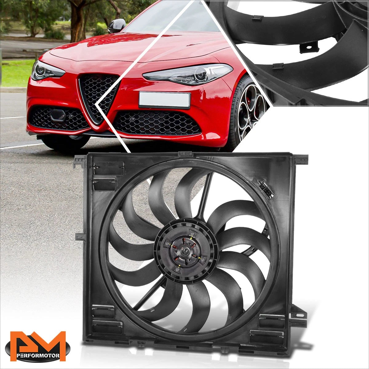 Radiator Cooling Fan Assembly for Alfa Romeo Giulia/Stelvio (2017–2024)