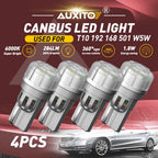 Set of 4 T10 LED License Plate Light Bulbs for Universal Fit