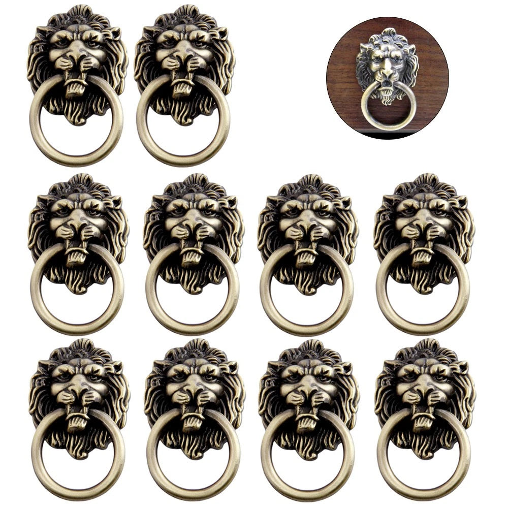 10X Lion Head Door Pull Knob Handle for Cabinet Drawer Hardware