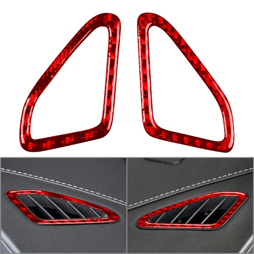 Dashboard Air Vent Outlet Cover for Cadillac ATS ATS-L (2013–2019) Carbon Fiber Red