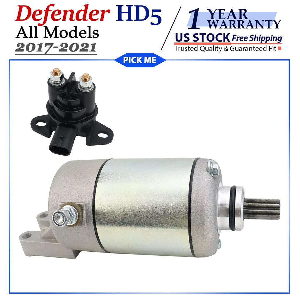 Starter Motor for Can-Am Defender HD5 (2017–2021) with Relay