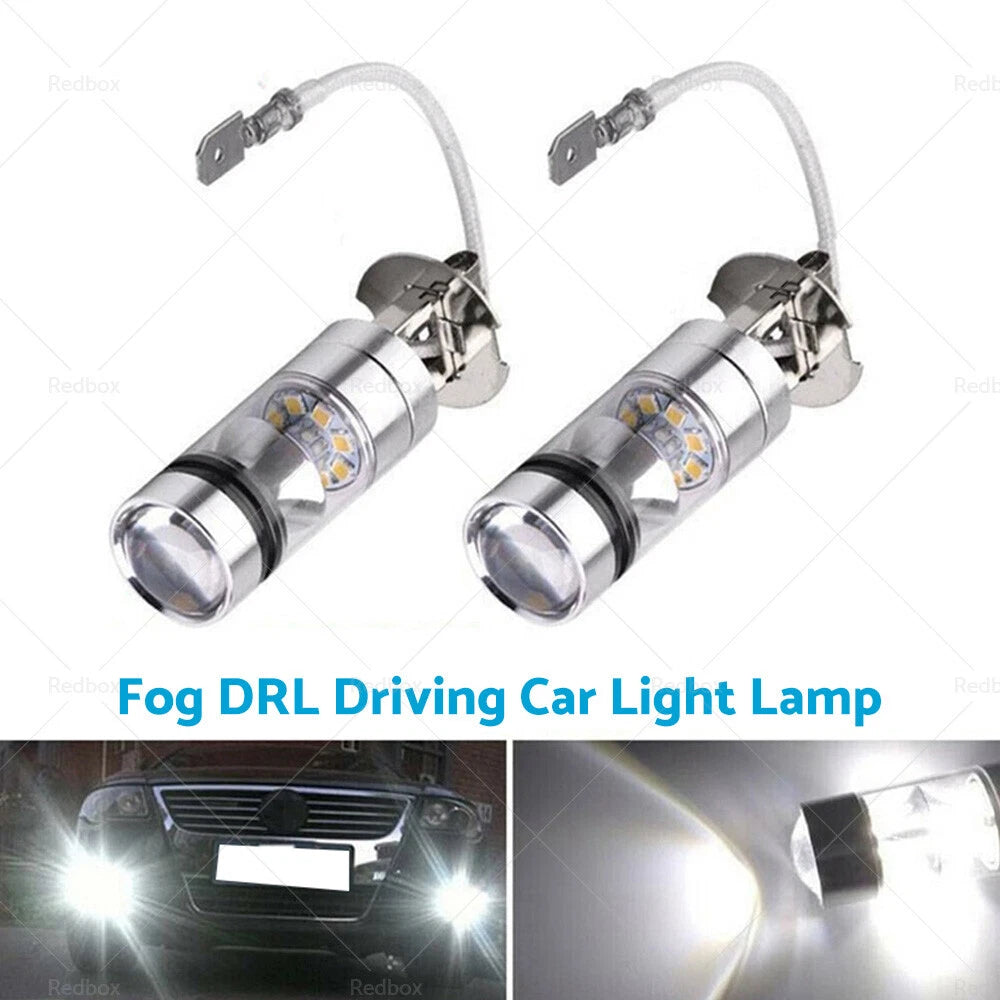 2x H3 100W LED Cree Fog Light Bulbs for BMW E46 E90 (2001–2011)