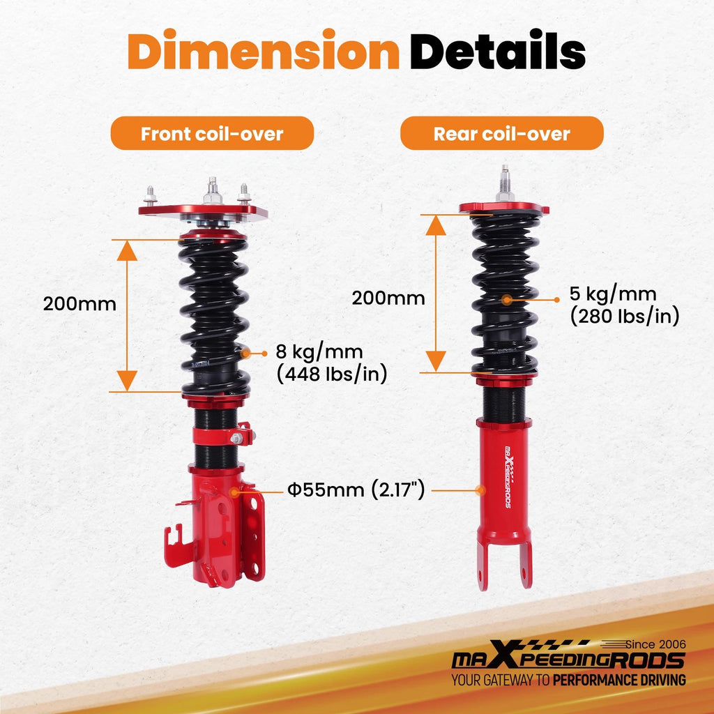 Coilover Kit 24 Way Adjustable Damping for Nissan Altima (2013–2018) & Maxima (2015–2023)
