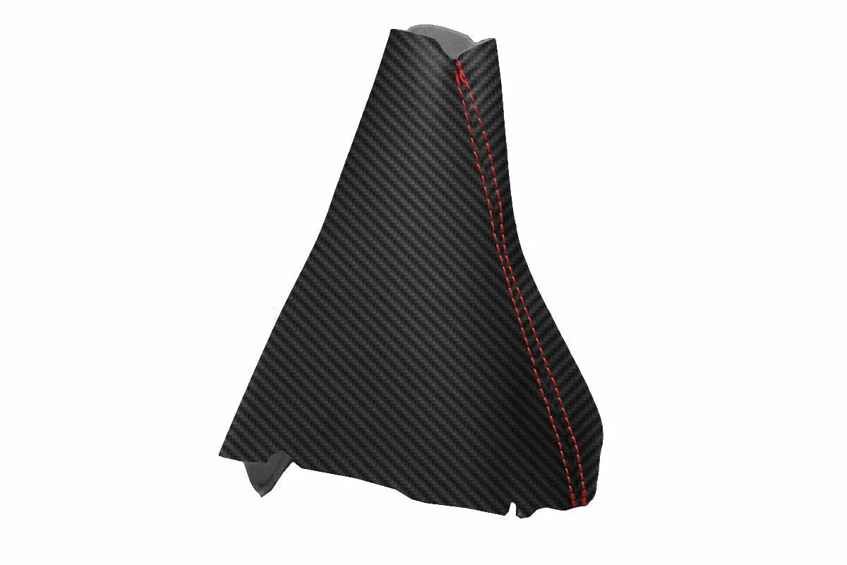 E Brake Boot Cover for BMW E60 (2004–2010) Carbon Fiber Black Red Stitch