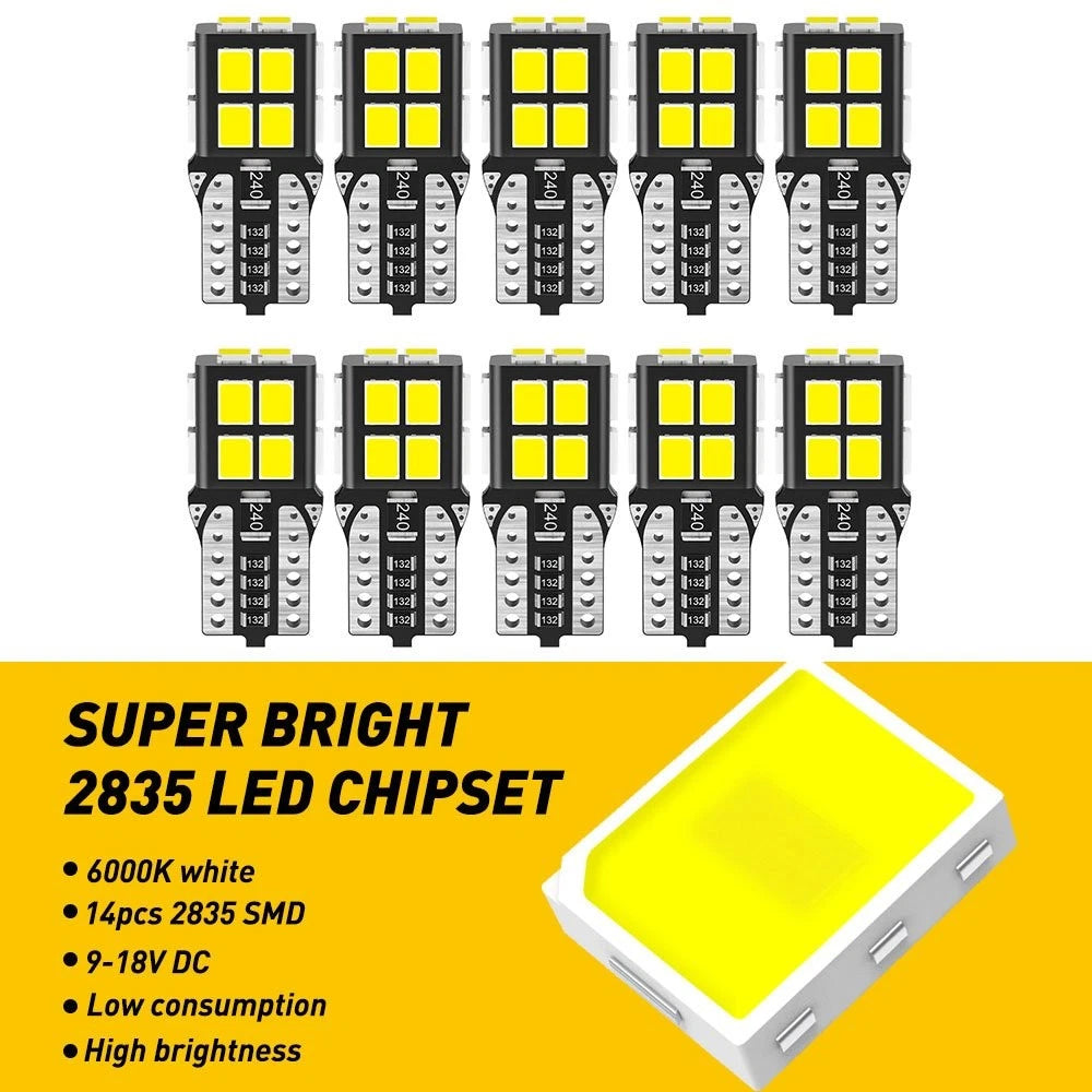 2X T10 LED Interior Dome Map License Plate Light Bulbs White/Red/Amber/Blue