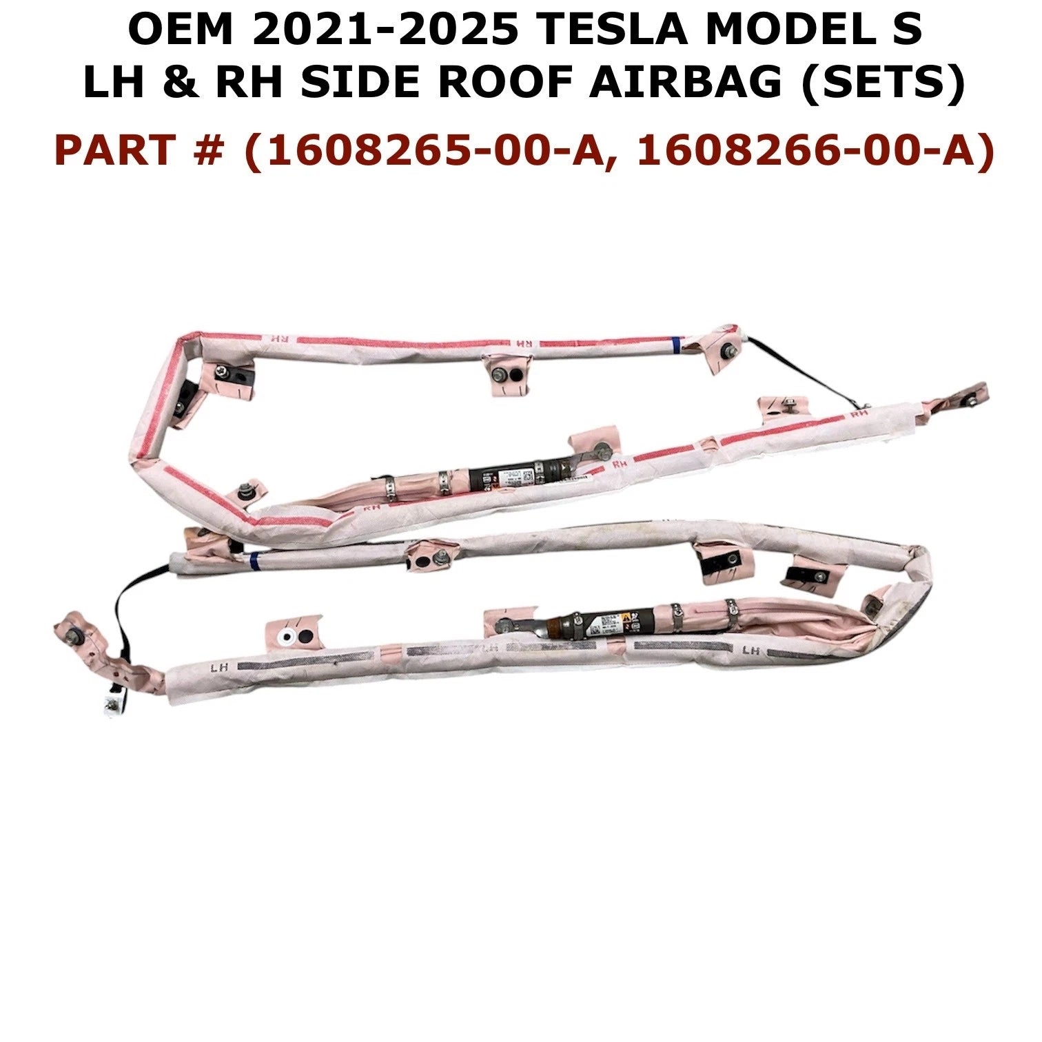 Set of 2 Roof Airbags for Tesla Model S (2021–2025) LH & RH