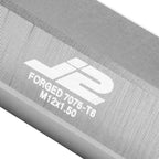 Set of 20 J2 7075 Forged Aluminum M12 x 1.5 Open-End Lug Nuts w/Key Silver