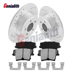 Rear Drilled Rotors + Brake Pads for Dodge Charger Challenger (2006–2020)