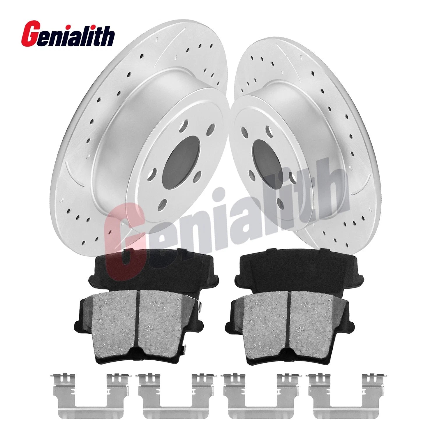Rear Drilled Rotors + Brake Pads for Dodge Charger Challenger (2006–2020)