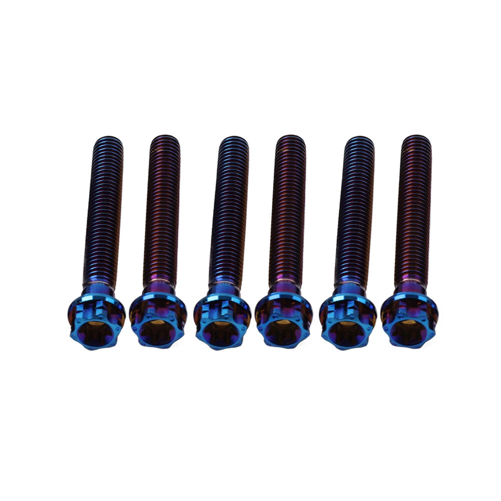 6X M10x50mm Titanium Bolt Torx Head Flange Screw for Motorcycle Bike