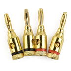 4X Gold Plated 4mm Banana Plugs for Audio Speaker Cable Connector