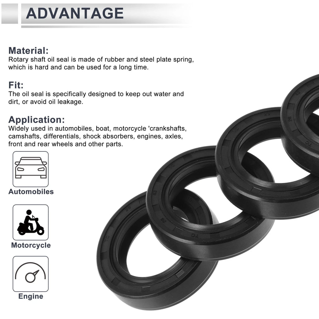 Set of 5 Oil Seal Rotary Shaft Seal TC Ring 28x43x10mm Nitrile Rubber