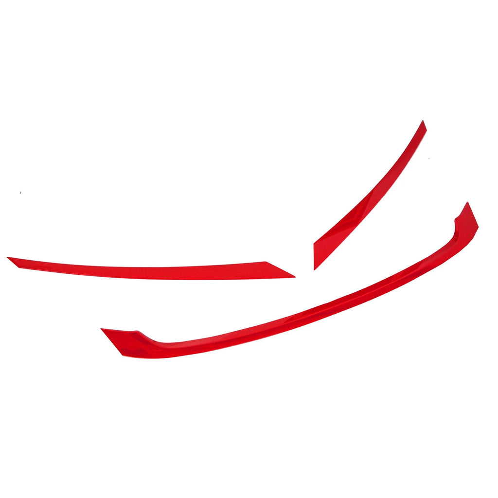 3PC Glossy Red ABS Front Grill Trim Cover Garnish for Honda Civic (2016–2021)
