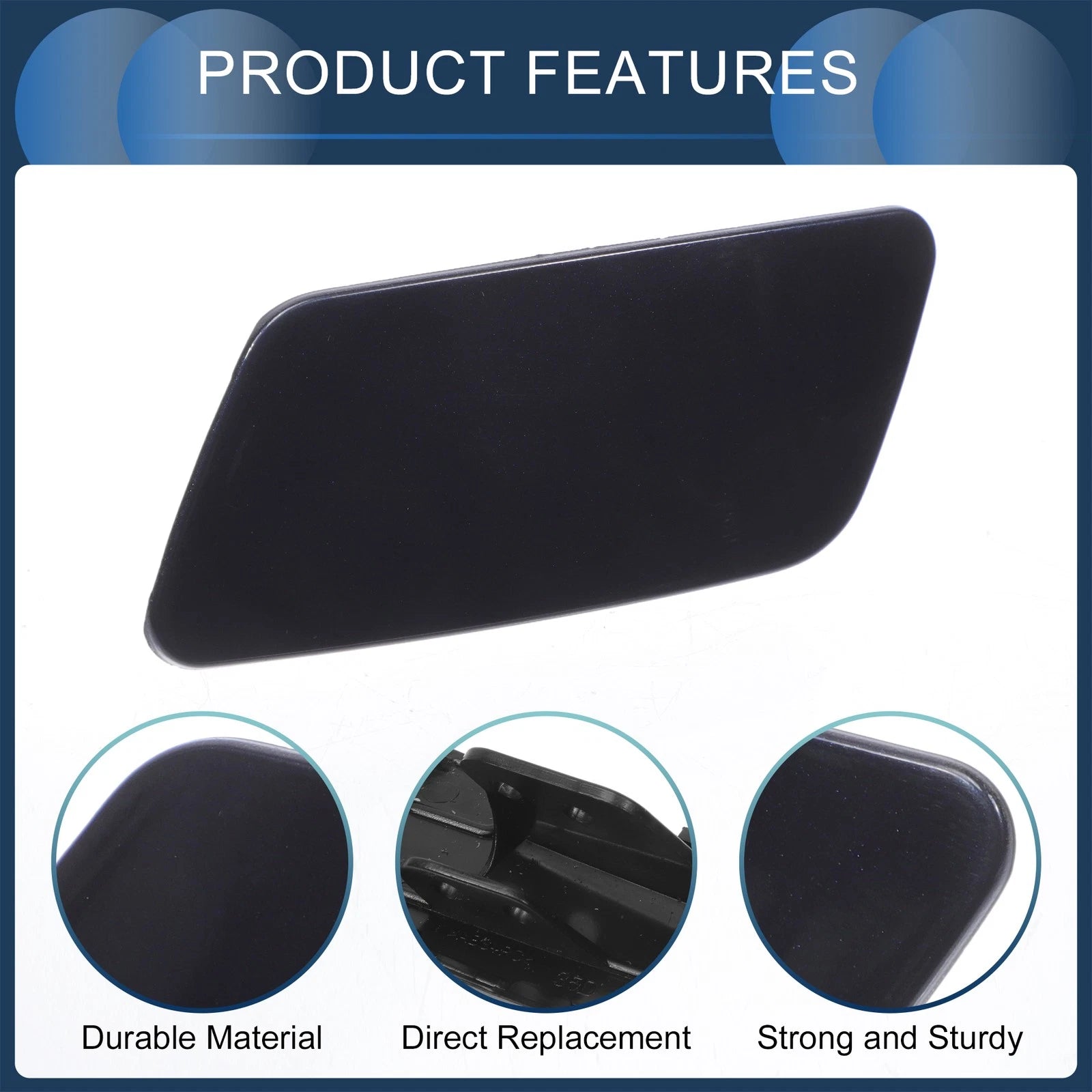 Front Right Washer Nozzle Cover Cap for Volkswagen Passat CC (2008–2012) Blue