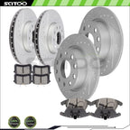 Set of 4 Front & Rear Brake Rotors with Ceramic Pads for Volkswagen Jetta (2013–2018)