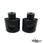 2" Black Billet Risers & 1" Handlebar Clamps for Harley Dyna Softail Sportster