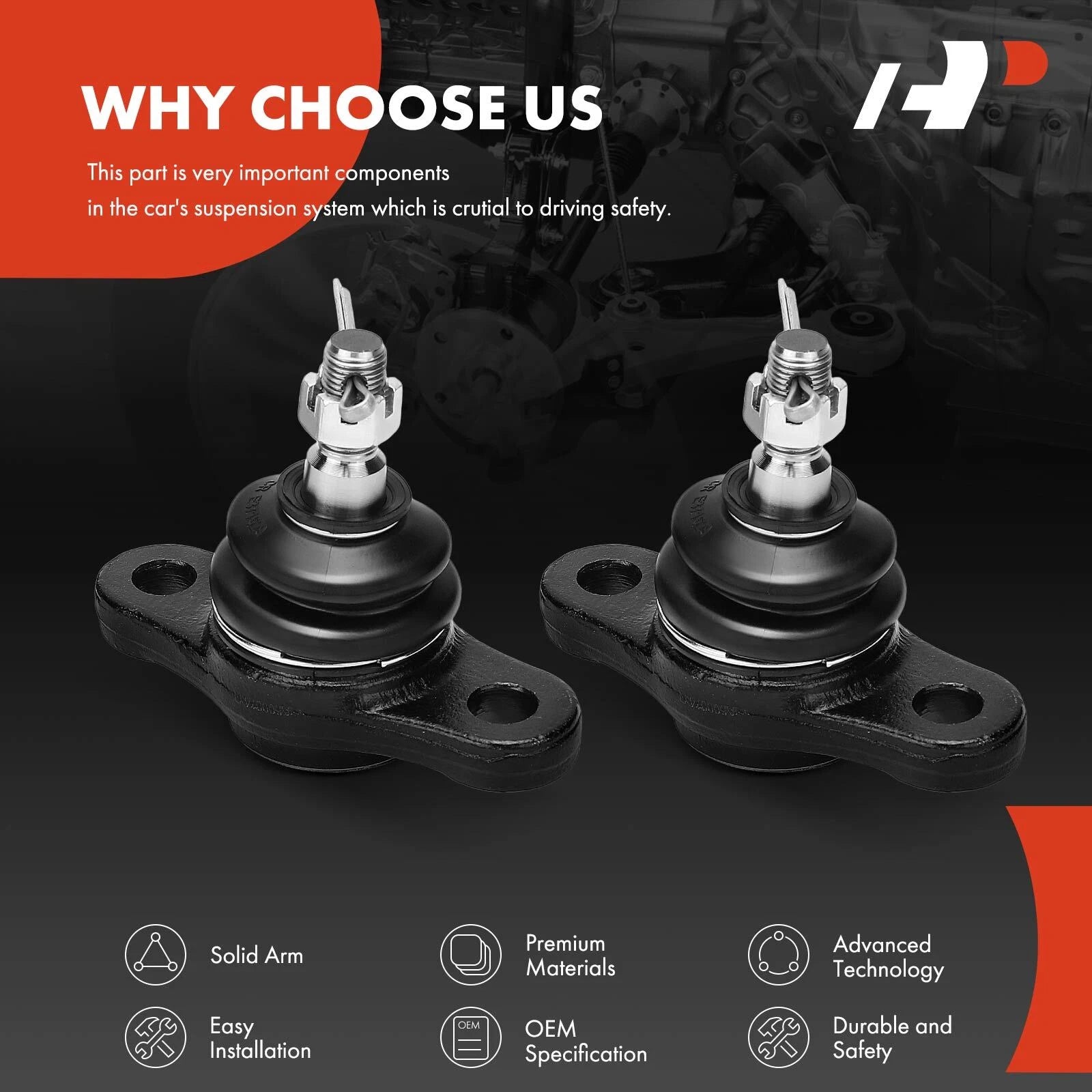 2X Front Lower Ball Joint for Hyundai Elantra (2007–2012) Kia Optima Forte