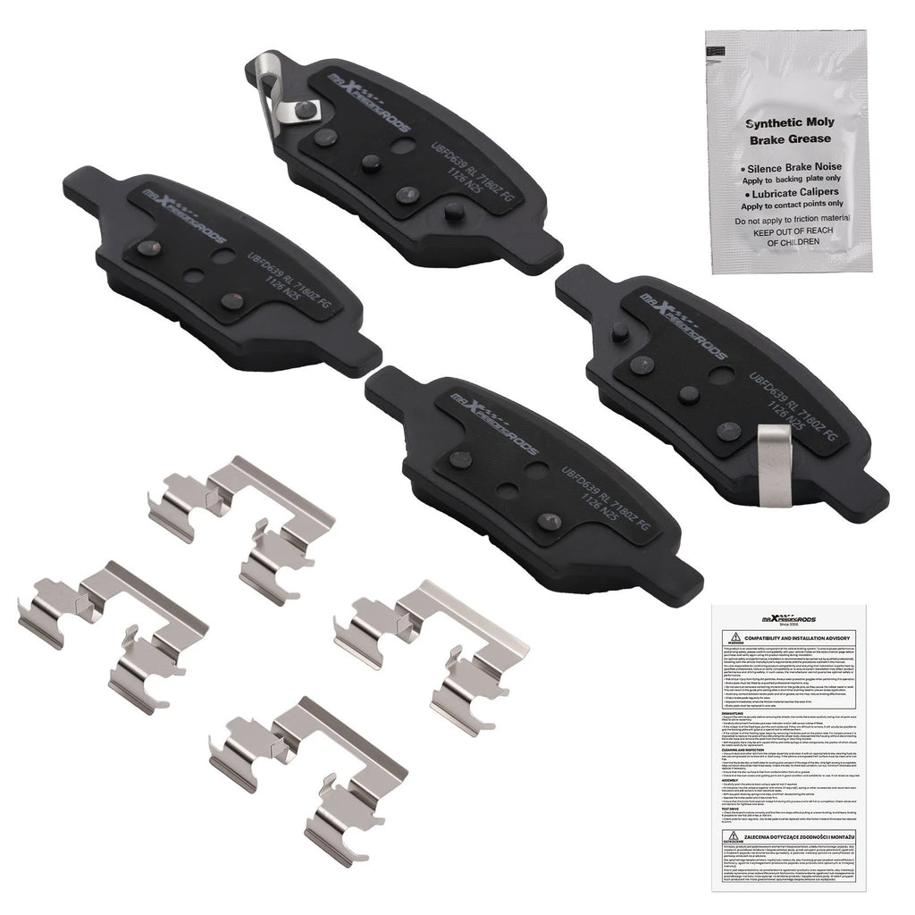 4PCS Rear Ceramic Brake Pads for Pontiac G5 G6 Pursuit Saturn Aura Ion (2007–2010)