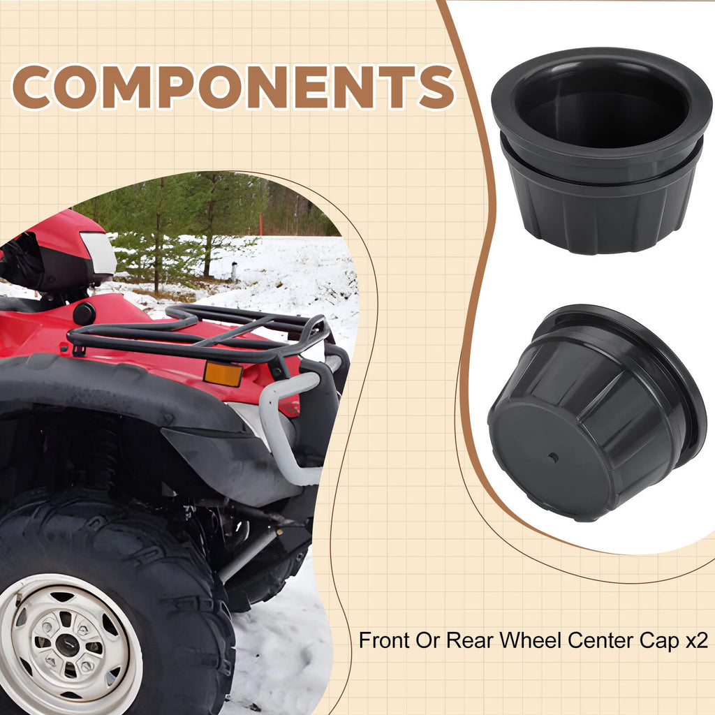 Set of 2 Wheel Center Caps for Honda Rincon 680 TRX680FA TRX680FGA