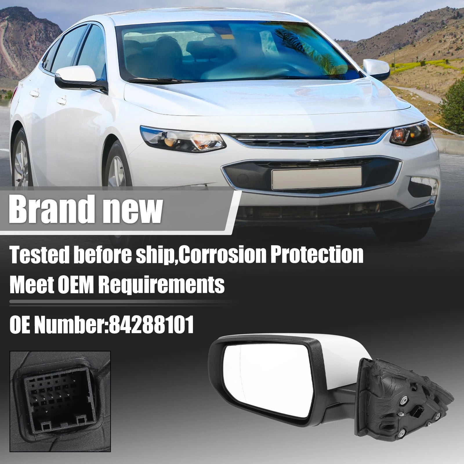 7 Pin Left Side Exterior Door Mirror Assembly for Chevrolet Malibu (2008–2012)