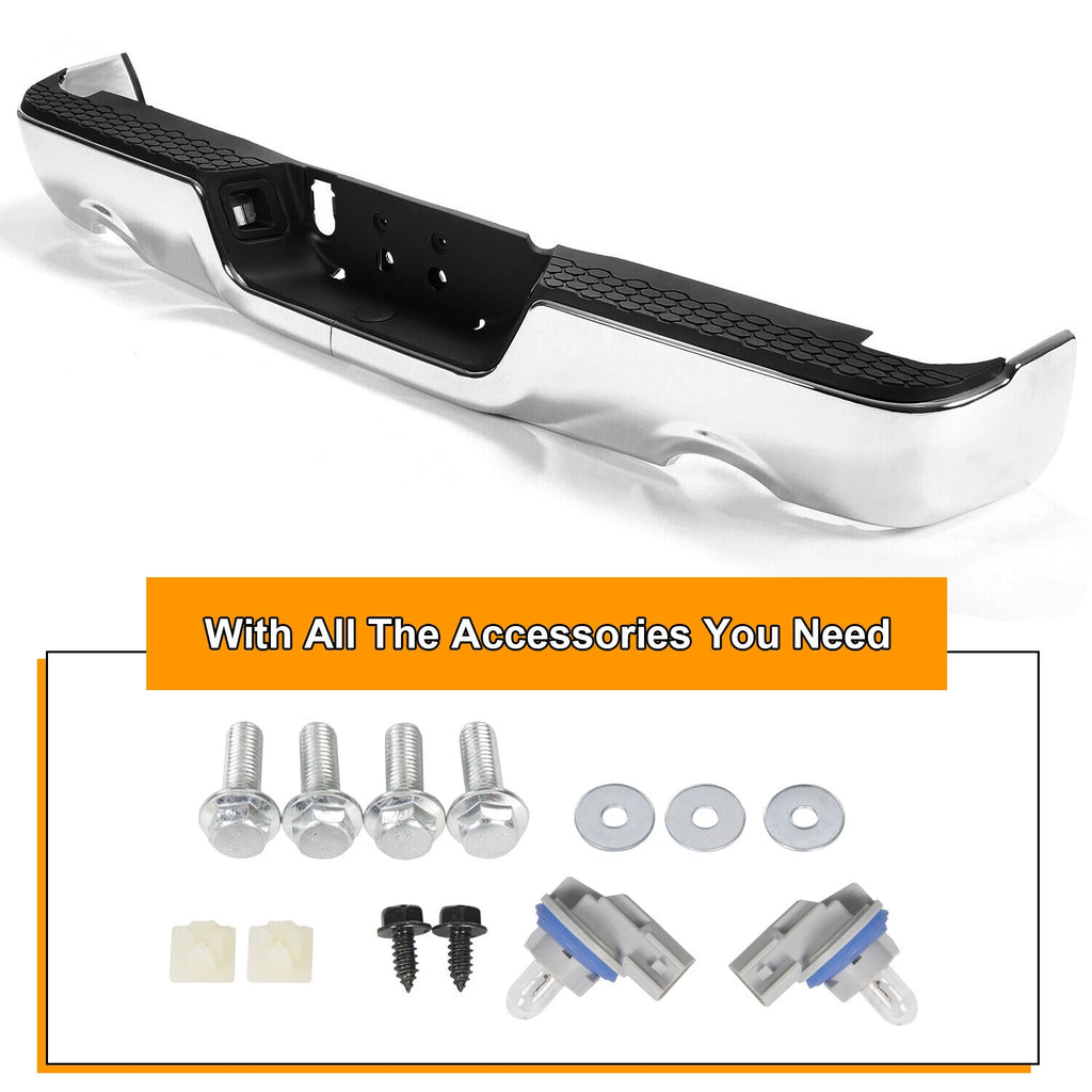 Rear Step Bumper for Dodge Ram 1500 (2009–2018, 2019–2023) w/ Dual Exhaust