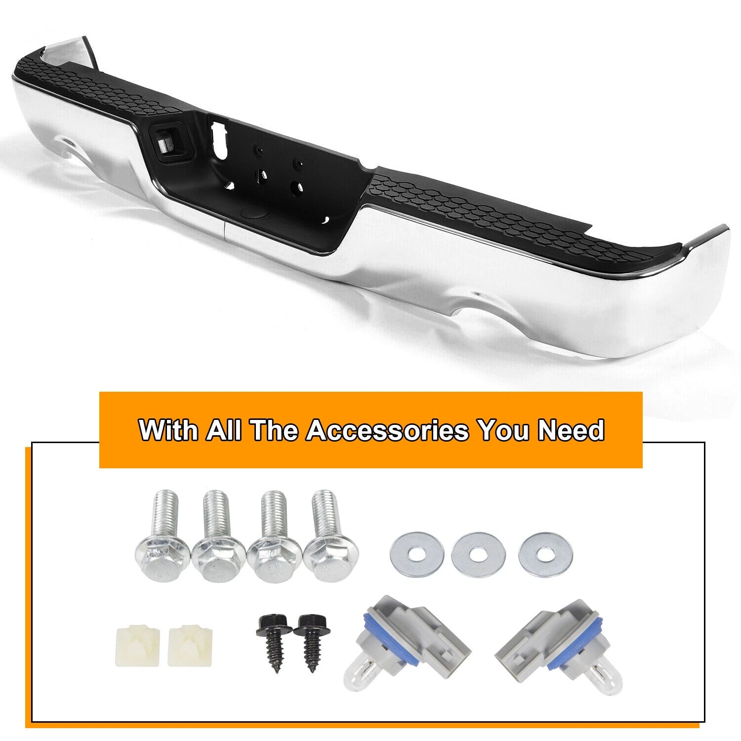 Rear Step Bumper for Dodge Ram 1500 (2009–2018, 2019–2023) w/ Dual Exhaust