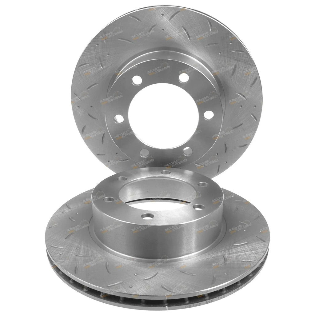 2 x Front Slotted Brake Rotors for Prado 90 95 Series (1996–2002)