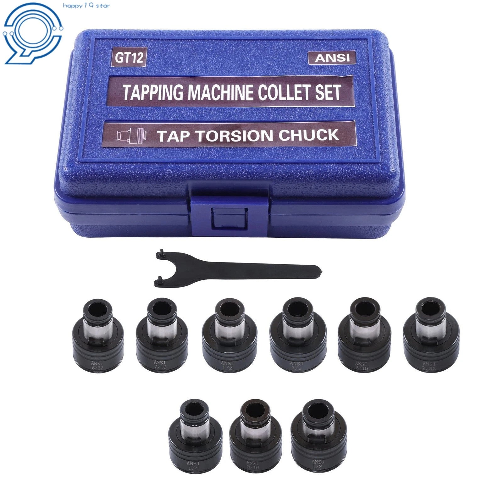 9 Pc Tapping Collets for GT12 (1/8"-1/2")