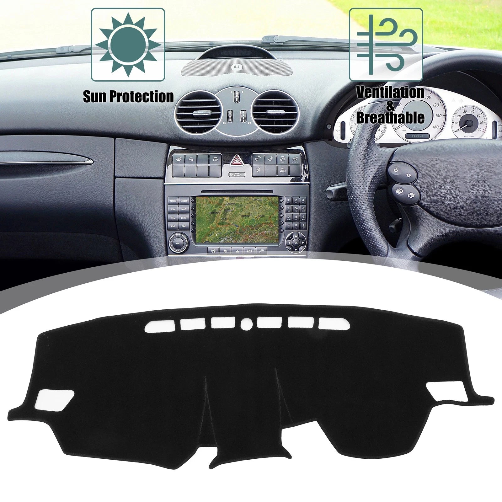 Dashboard Cover for Toyota Rise RAIZE (2020–2023) Black Polyester Non-Slip