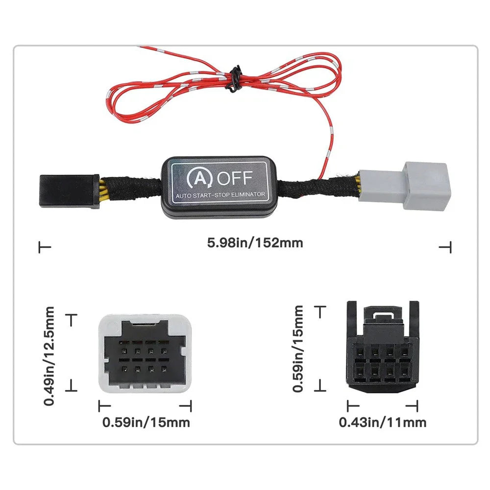Black Auto Start Stop A-Off Cable for 2019-2024 Subaru Forester Crosstrek