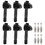 6 Ignition Coils and 6 Spark Plugs for Honda Accord Odyssey Acura CL TL (1999–2004)
