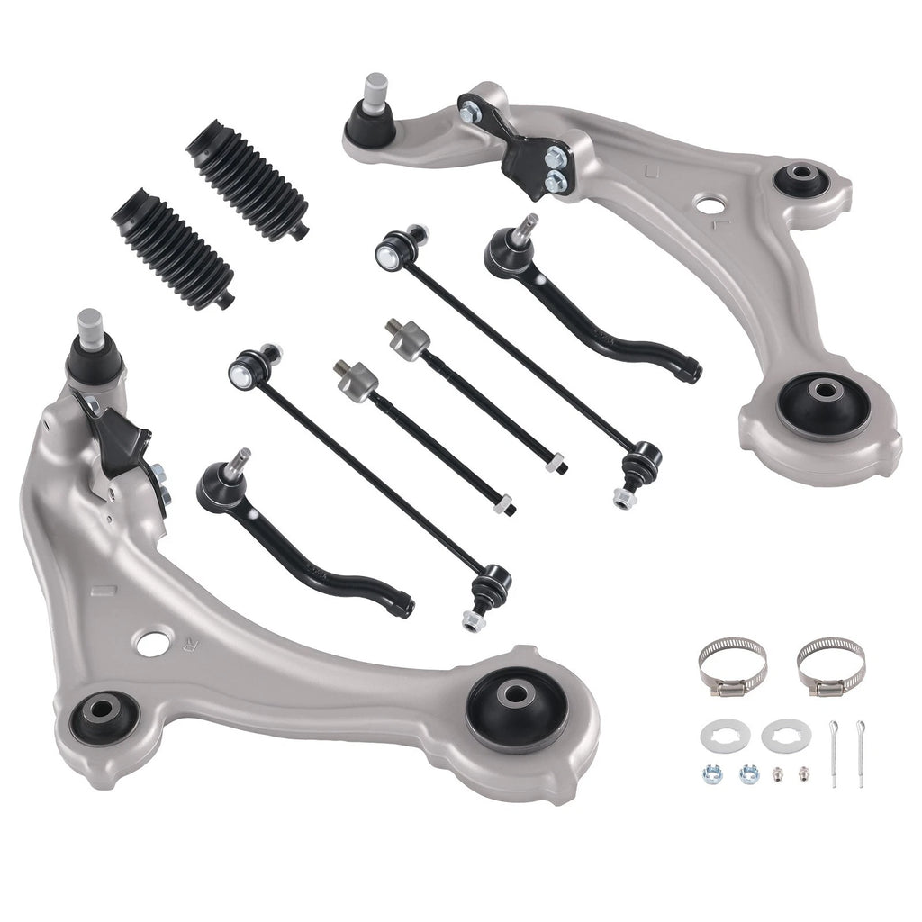 10pc Front Lower Control Arm Tie Rod Sway Bar Link Kit for Nissan Murano (2009–2014)