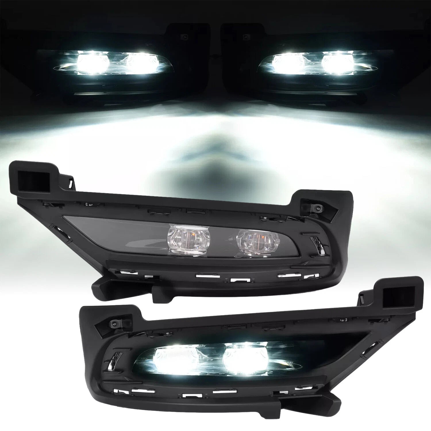 LED Bumper Fog Lights with Bezels for Chrysler 300 (2015–2024) Pair