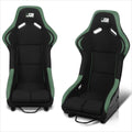 J2 Engineering Fixed Position Bucket Racing Seat + Sliders for Universal Fit (2000–2023)