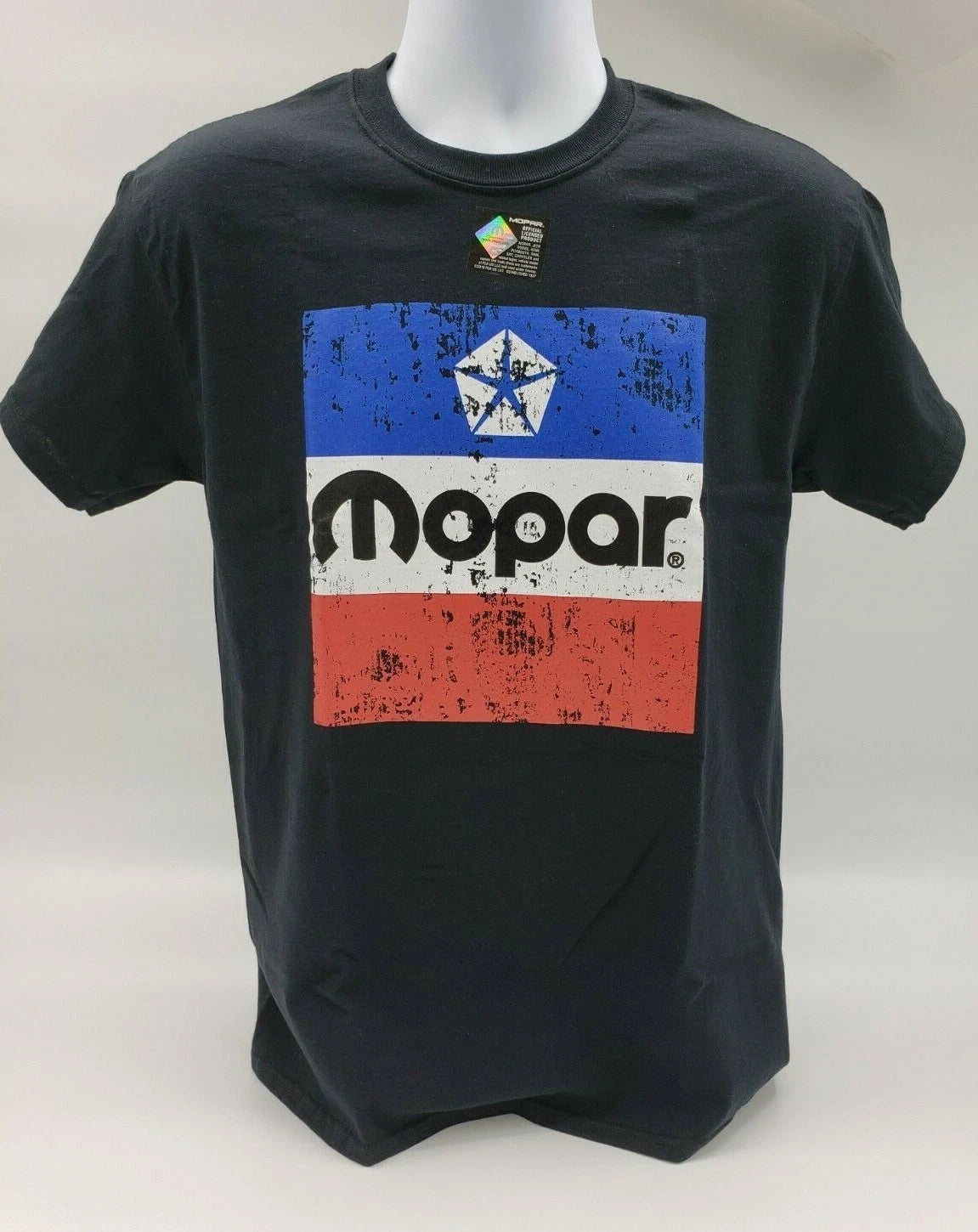 Black T-Shirt with 1972 Mopar Emblem Logo Front for Dodge Charger (1972–1972)