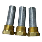 Set of 3 Zinc Pencil Anodes w/ Hex Head Cap for Camp E-3c