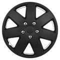 Set of 4 Black 16 Inch Snap On Full Hub Caps for R16 Tire & Rim