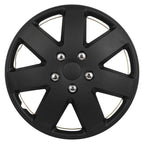 Set of 4 Black 16 Inch Snap On Full Hub Caps for R16 Tire & Rim