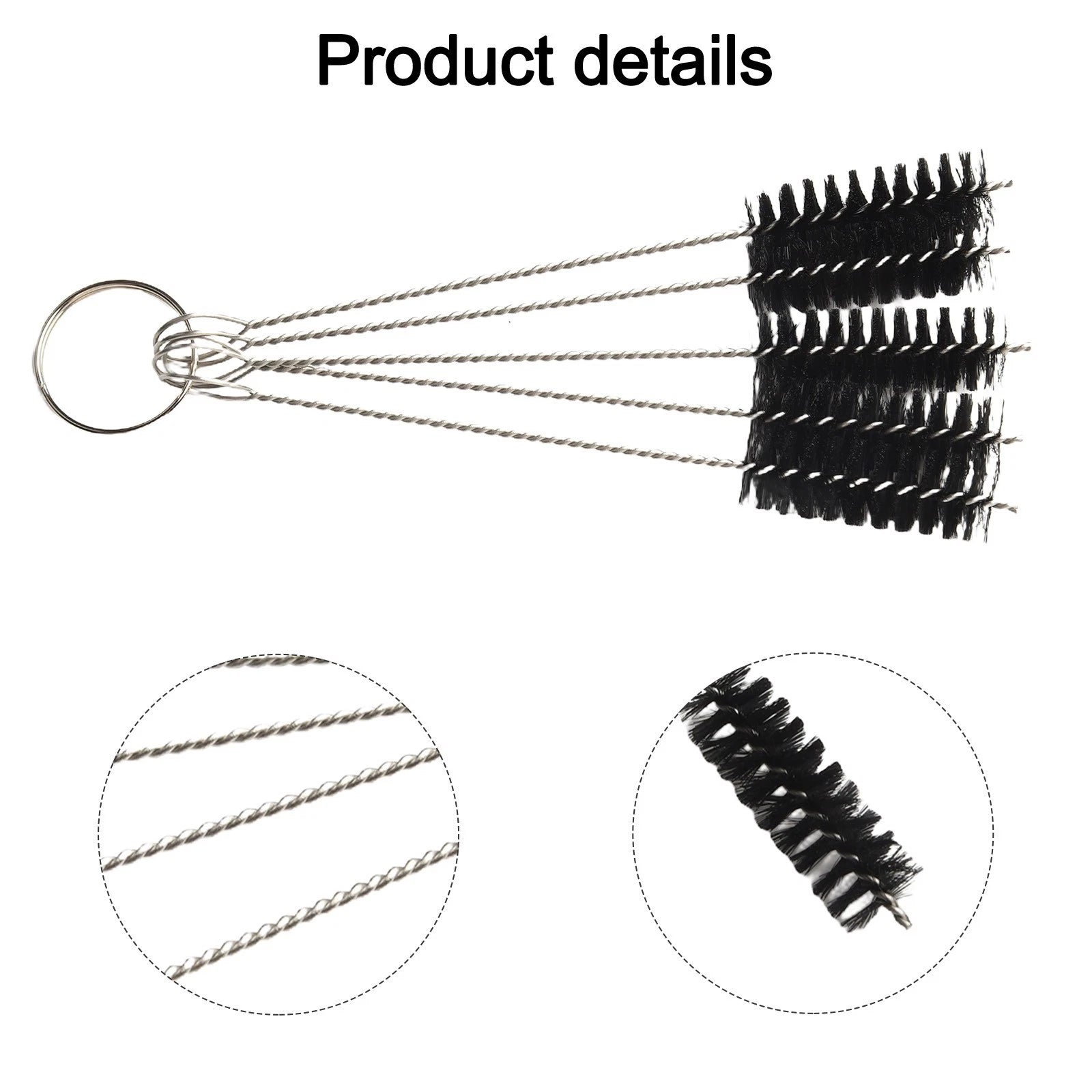 Set of 4 Tube Wire Brush Tools for Cylinder Cleaning and Polishing