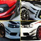 Set of 4 Glossy Black Bumper Canard Splitter Diffusers for Car