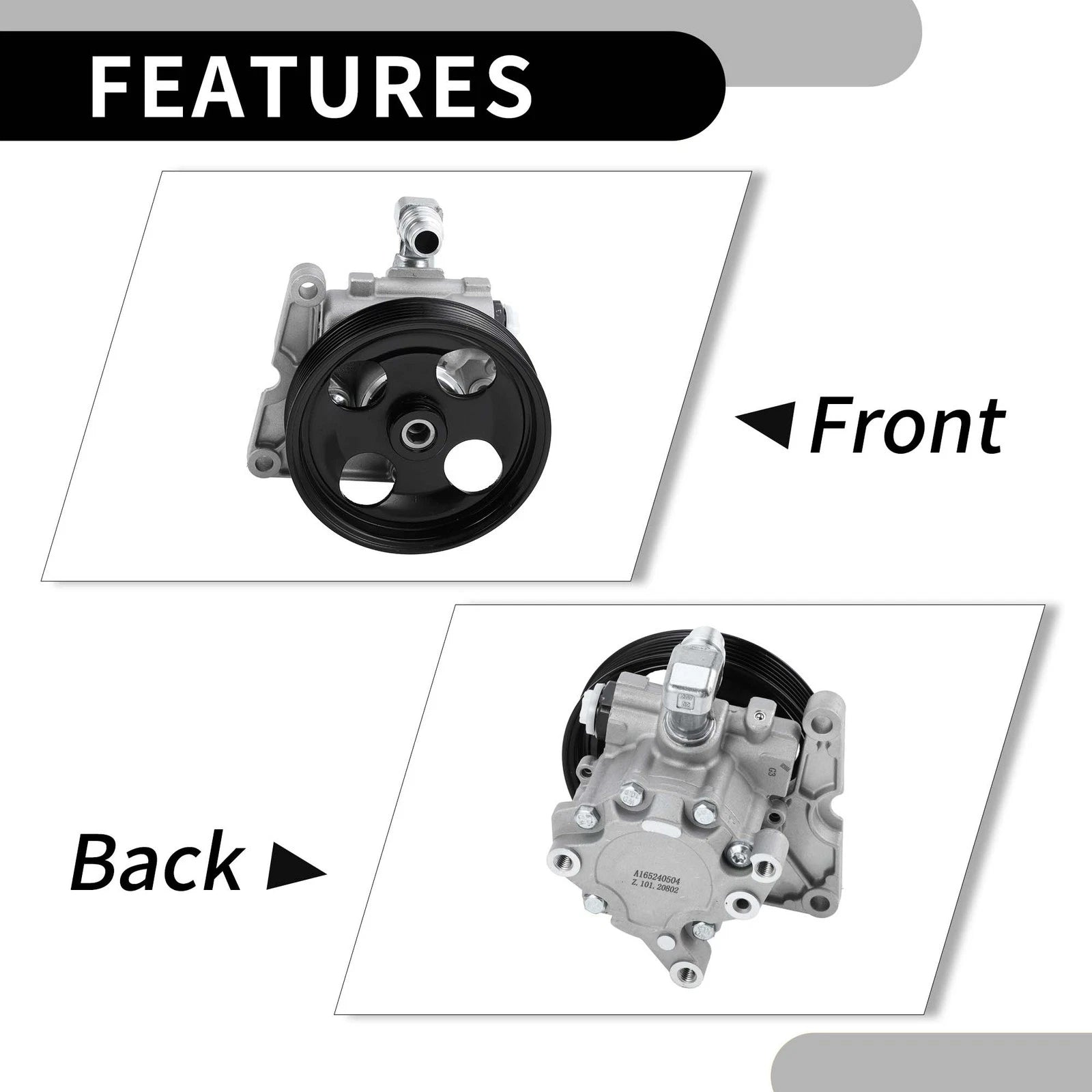 1 Pc Power Steering Pump with Pulley No.0024664601 for Mercedes-Benz ML320 (1998–2005)
