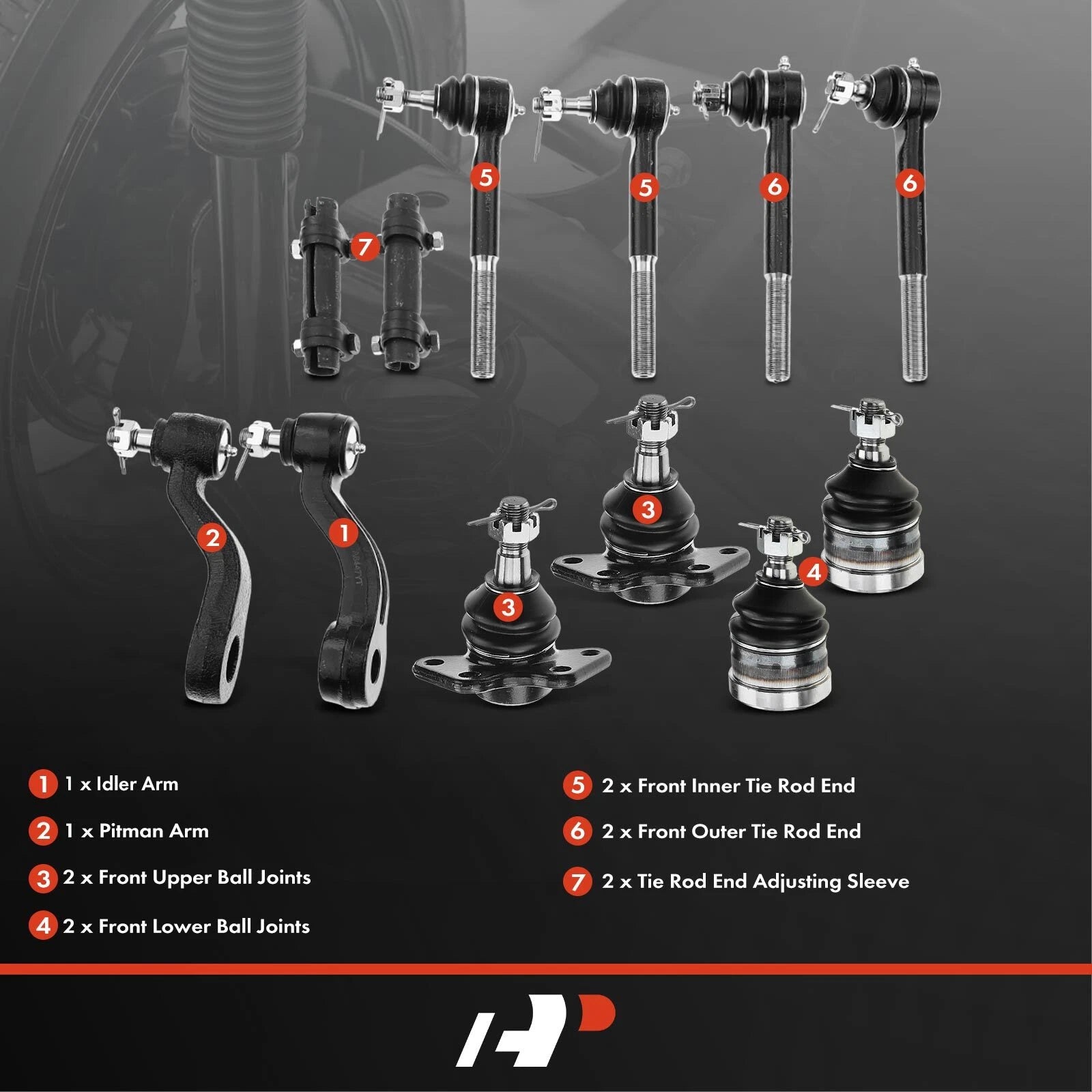 Set of 12 Inner & Outer Tie Rod Ends for Chevrolet Tahoe GMC Yukon (1995–1999)